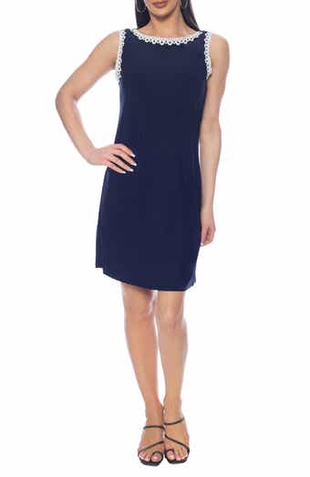 TASH AND SOPHIE Lace Trim Shift Dress