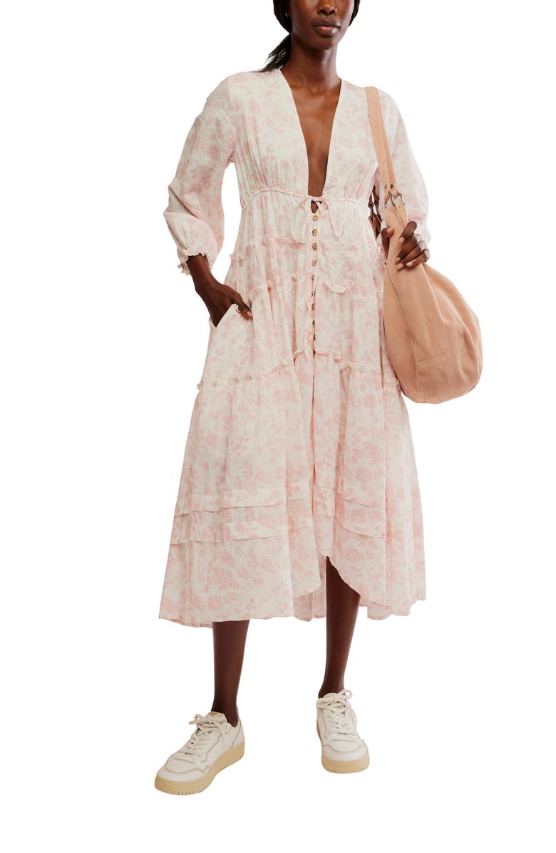 Free People Pappiet Midi Dress, Alternate, color, Femme Combo