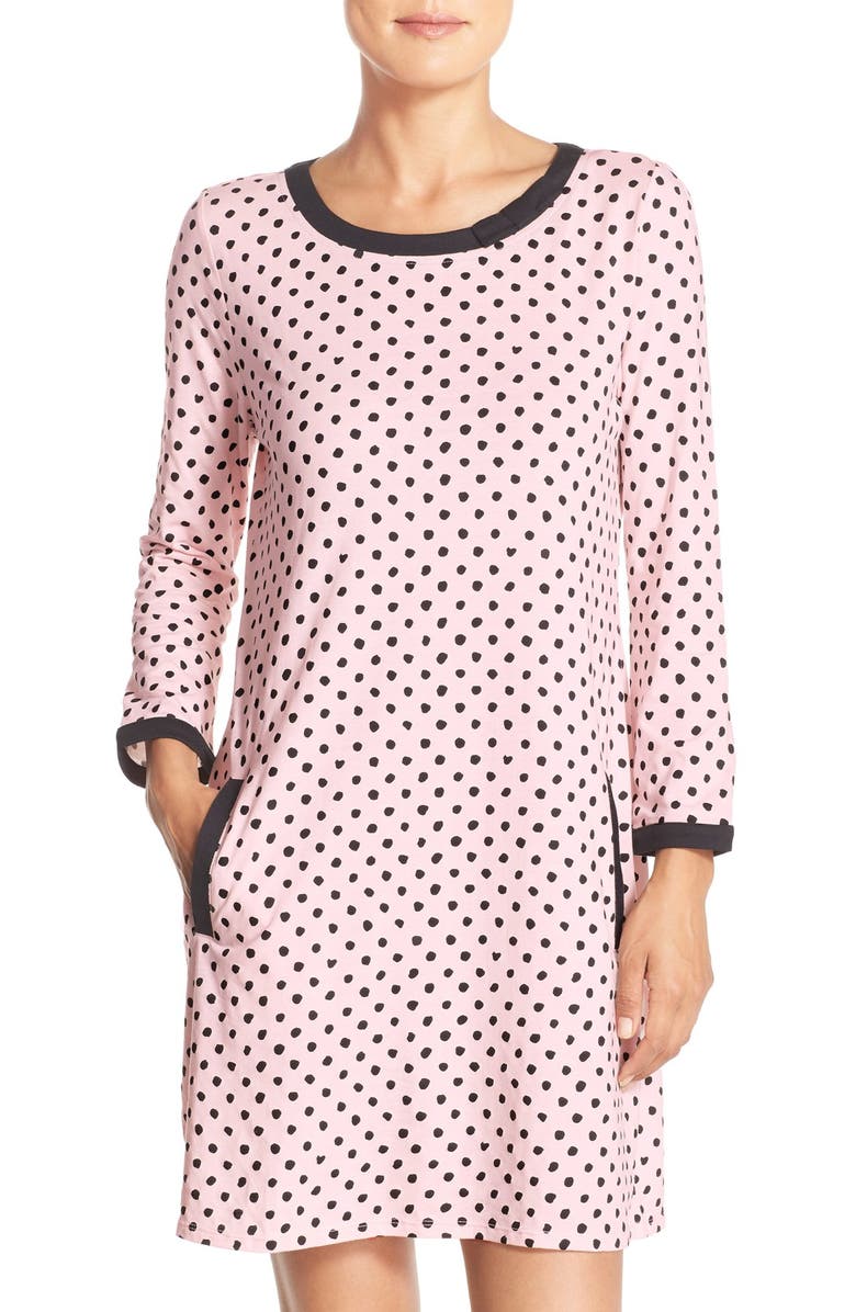 ZDNU KATE SPADE kate spade new york print cotton blend sleep shirt, Main, color,