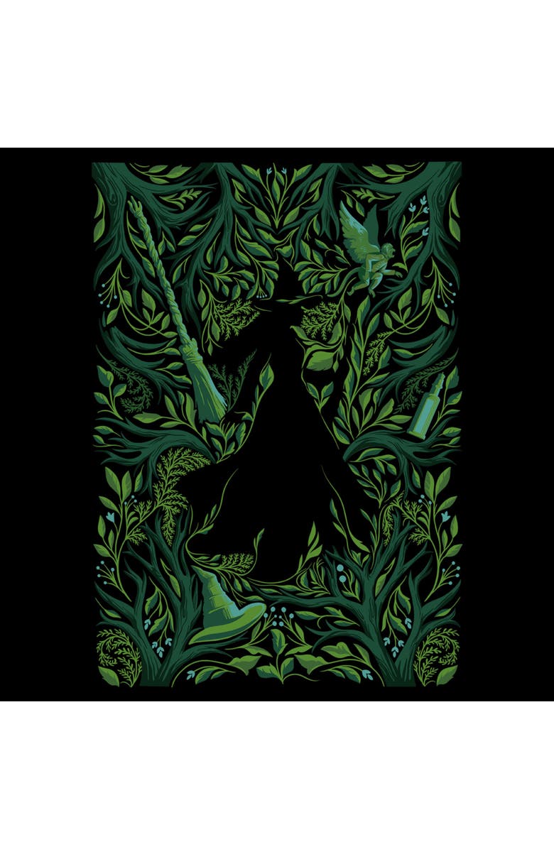 Wicked: For Good Men's Wicked For Good Elphaba Forest Green Poster Graphic T-Shirt, Alternate, color, Black