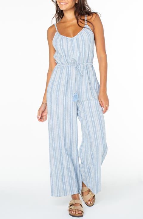 Gale Stripe Linen Blend Jumpsuit