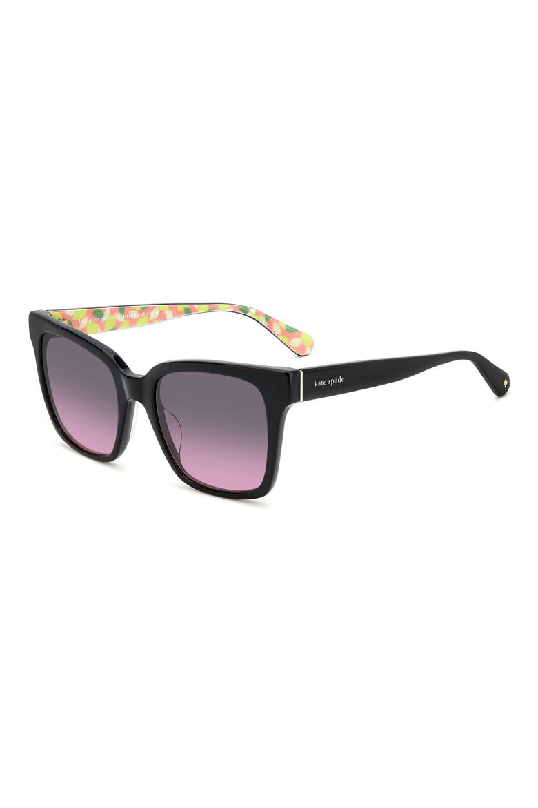 harlow gs 55mm gradient polarized square sunglasses, Alternate, color, BLACK