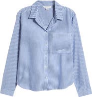 beachlunchlounge Candy Stripe Cotton Blend Button-Up Shirt