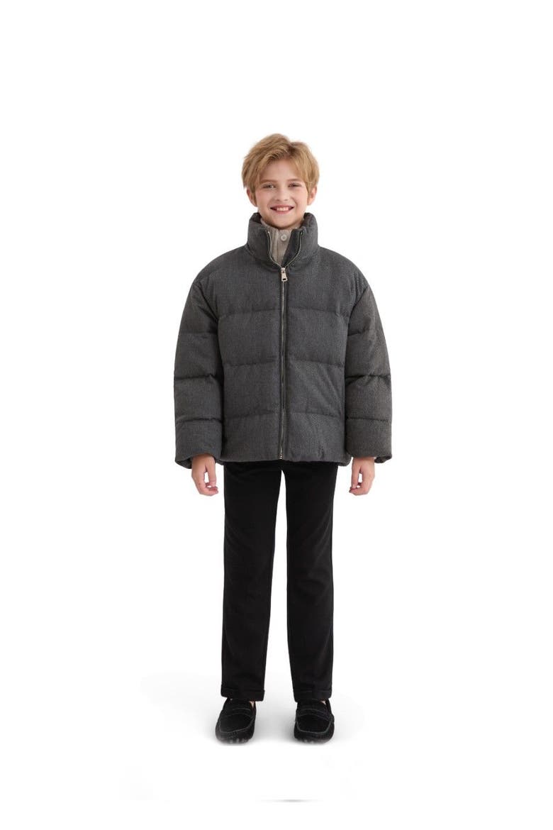 Puffer Jacket with High Collar, Alternate, color, Black