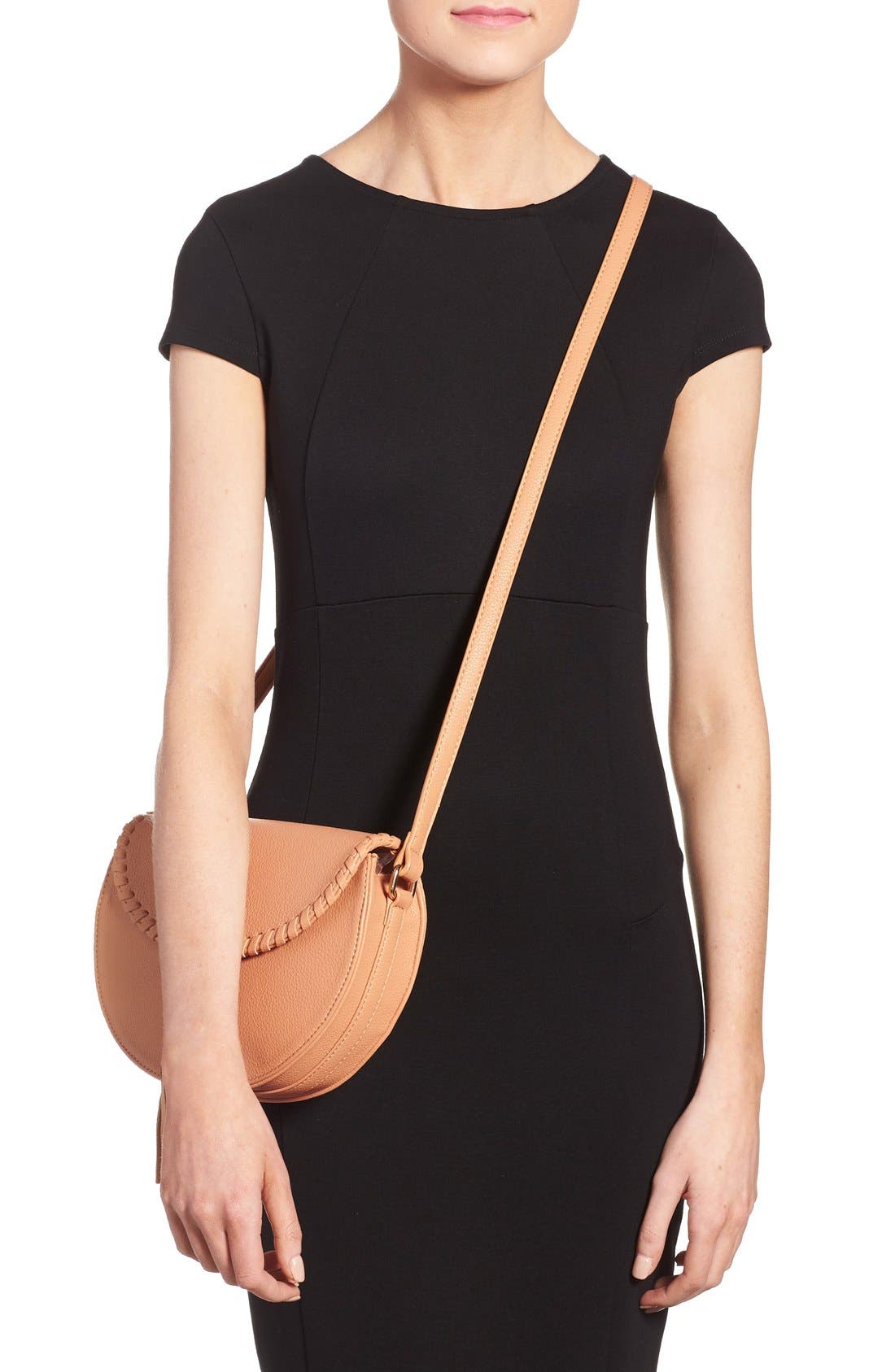 Tassel Flap Crossbody Bag, Alternate, color, TAN