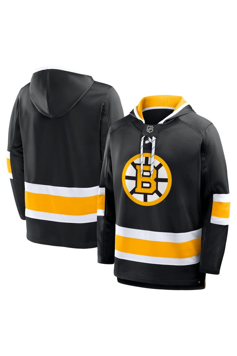 Men's Fanatics Black Boston Bruins Prime Time Fleece Hoodie, Main, color, Black