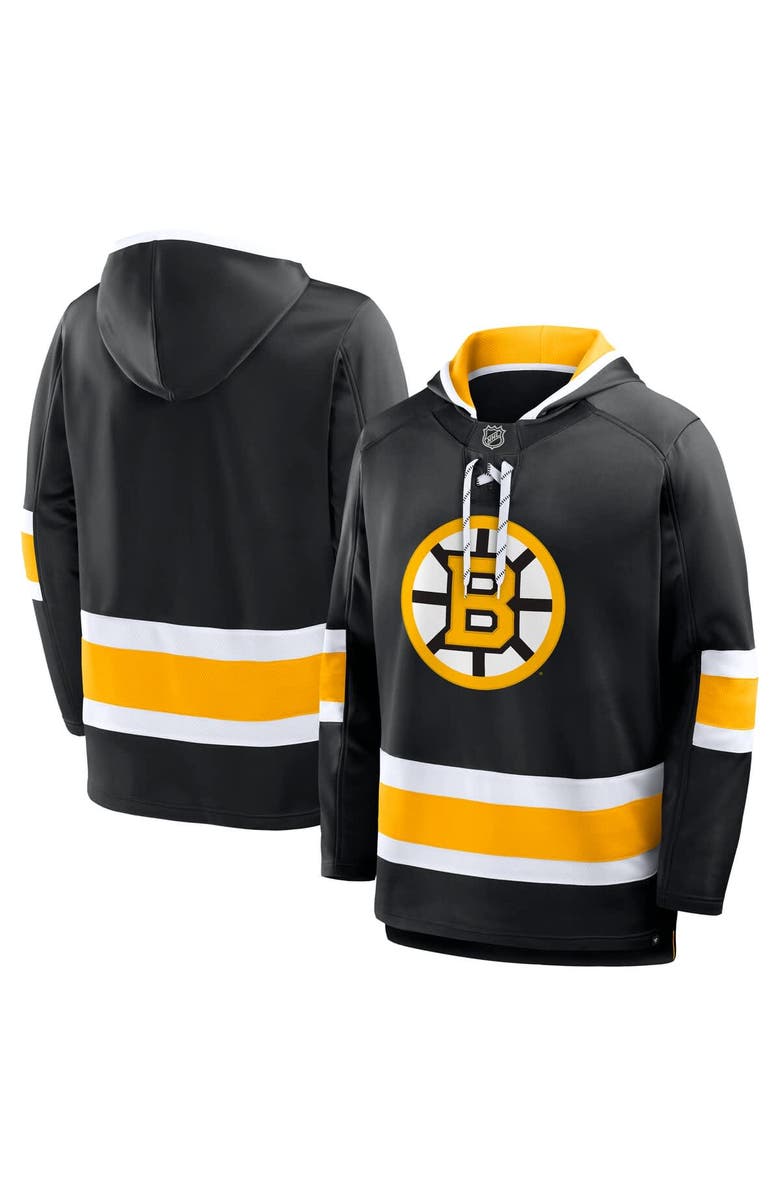 FANATICS Men's Fanatics Black Boston Bruins Prime Time Fleece Hoodie, Main, color, Black