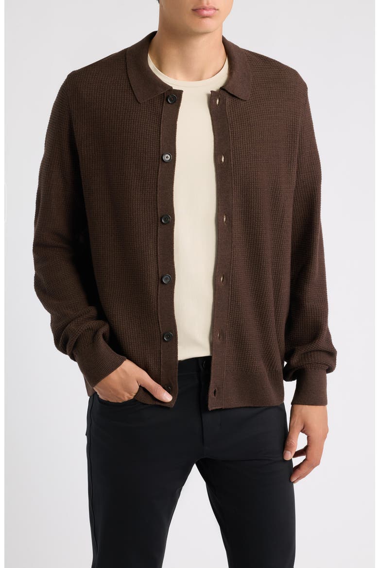 Lumile Button Cardigan, Main, color, DARK OAK