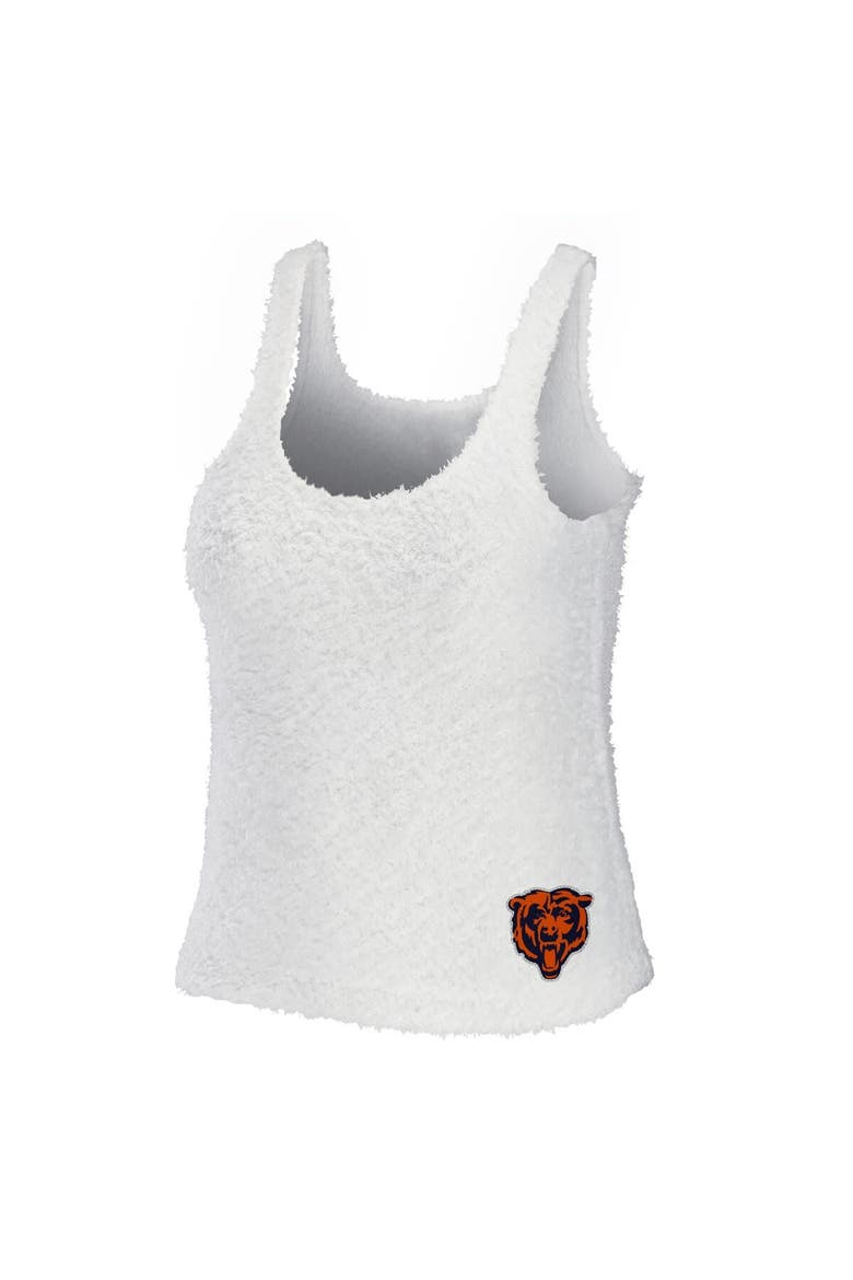 Women's WEAR by Erin Andrews Cream Chicago Bears Plus Size Cozy Scoop Neck Tank Top & Pants Set, Alternate, color, Cream