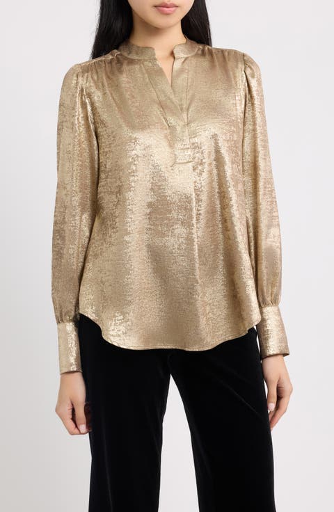 Pleated Front V-Neck Top