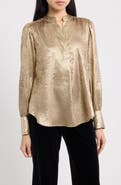 Anne Klein Pleated Front V-Neck Top