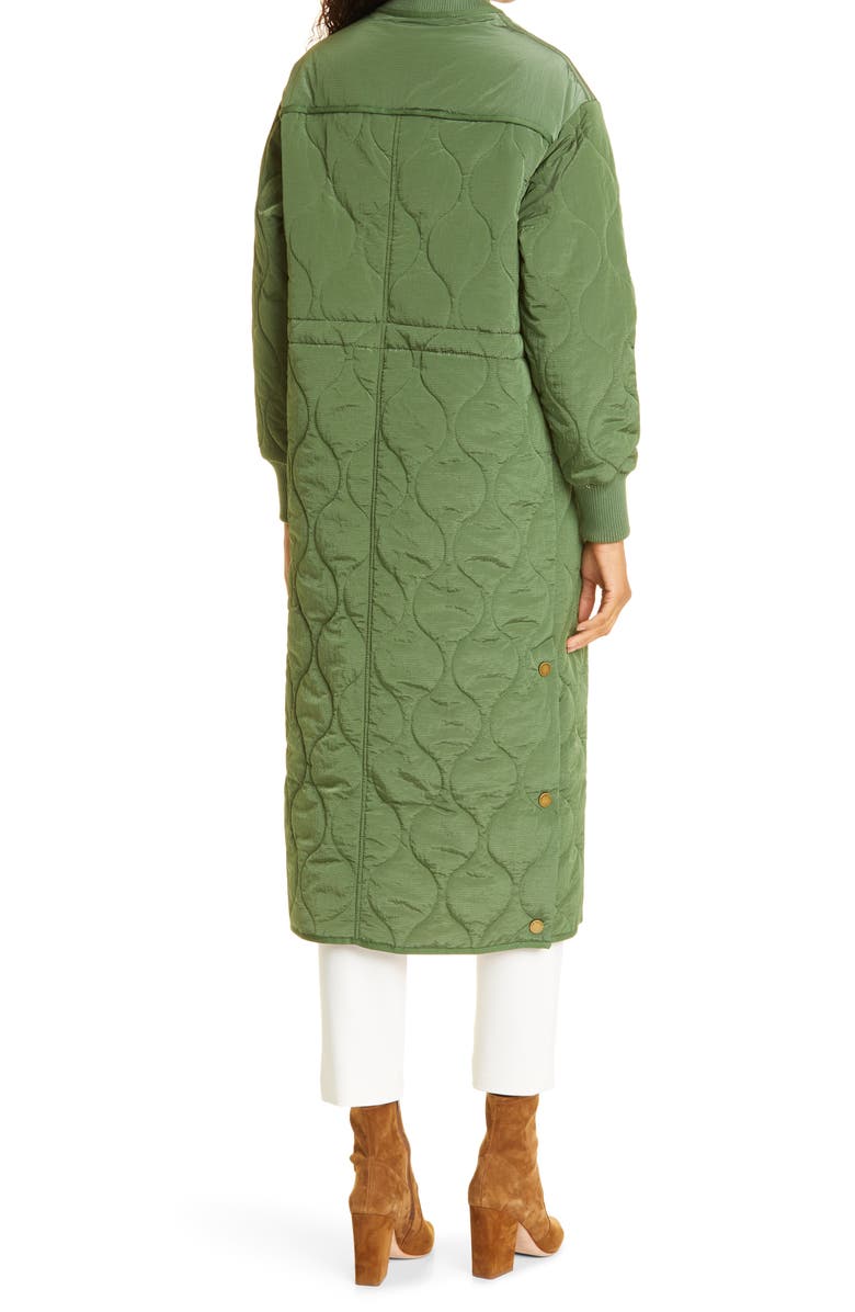 Ted Baker London Avverrii Quilted Long Bomber Coat, Alternate, color, 