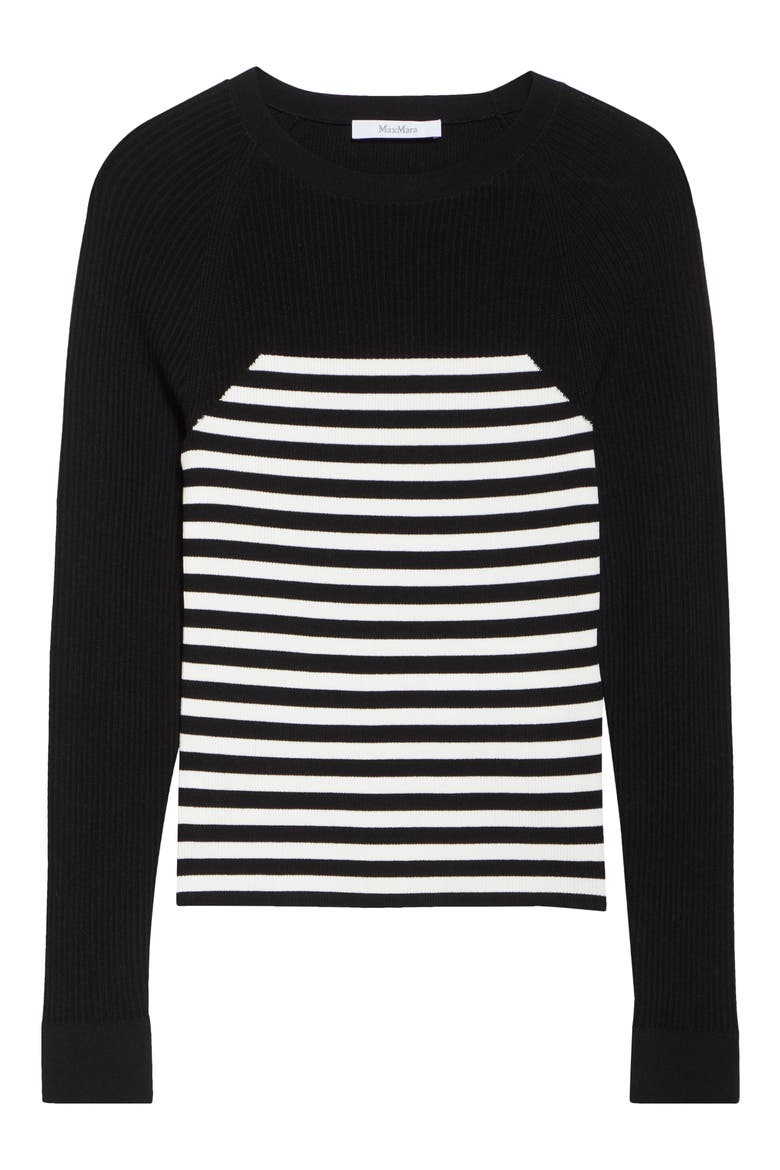 Braies Stripe Bodice Rib Sweater, Alternate, color, BLACK