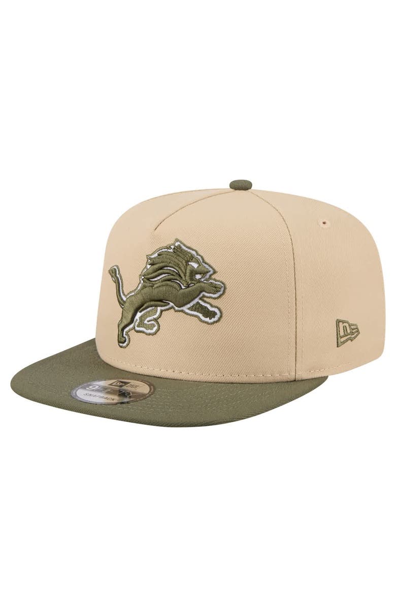 New Era Men's New Era Light Beige/Olive Detroit Lions Color Pack A-Frame 9FIFTY Snapback Hat, Main, color, 