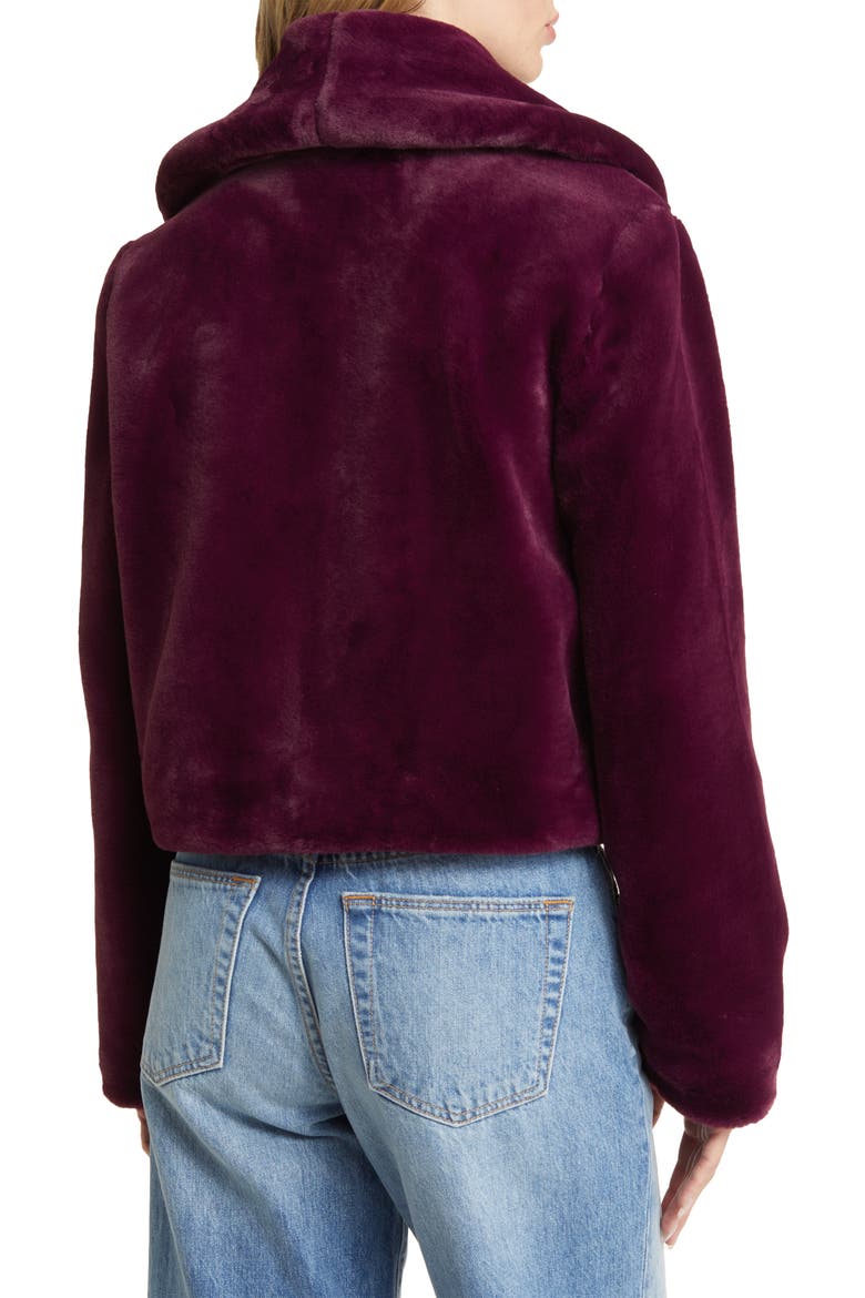 Shawl Collar Faux Fur Jacket, Alternate, color, DRY MARTINI