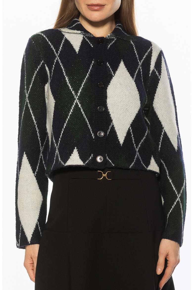 Wayne Collared Knit Cardigan, Main, color, GREEN DIAMOND