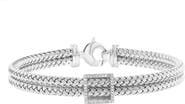 EFFY Sterling Silver Diamond Square Double Chain Bracelet
