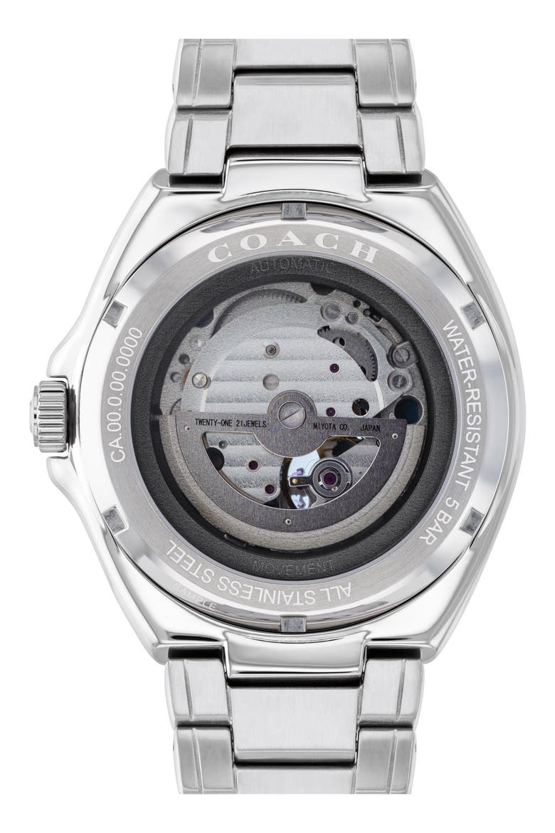 Jackson Automatic Bracelet Watch, 44mm, Alternate, color, SILVER/ BLACK