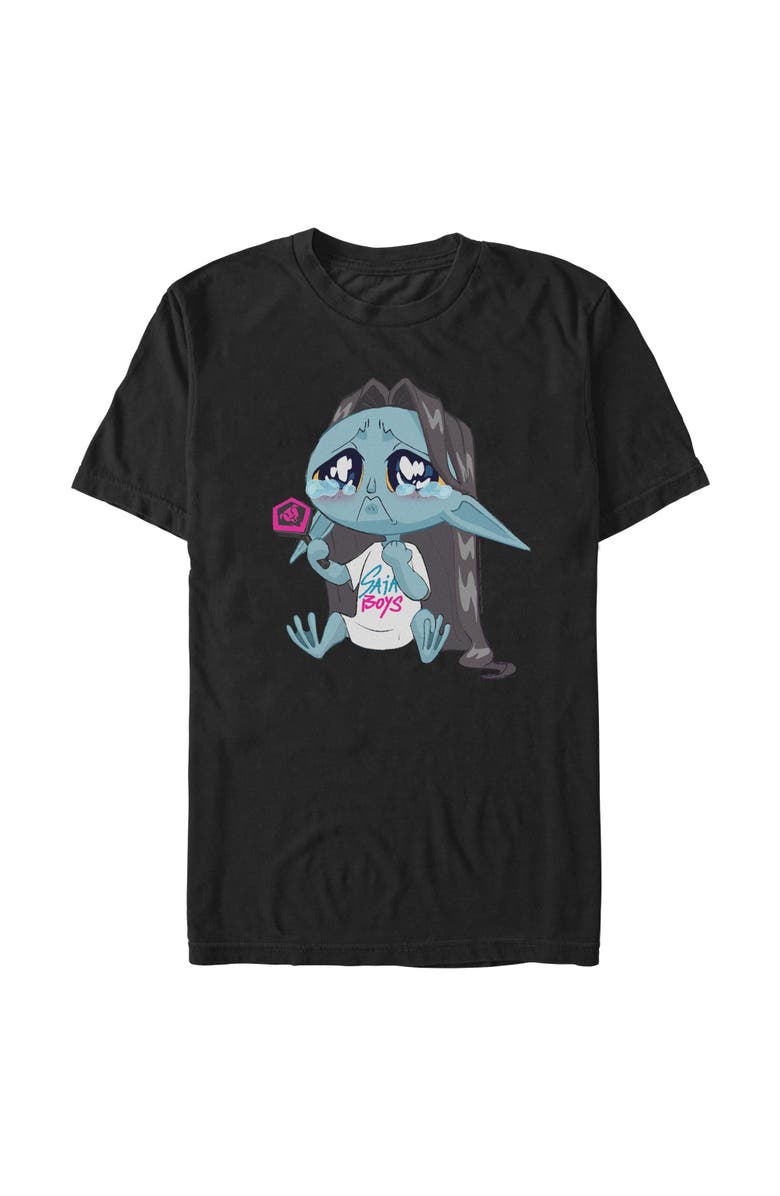 KPop Demon Hunters Men's KPop Demon Hunters Chibi Crying Fan  Graphic T-Shirt, Main, color, Black