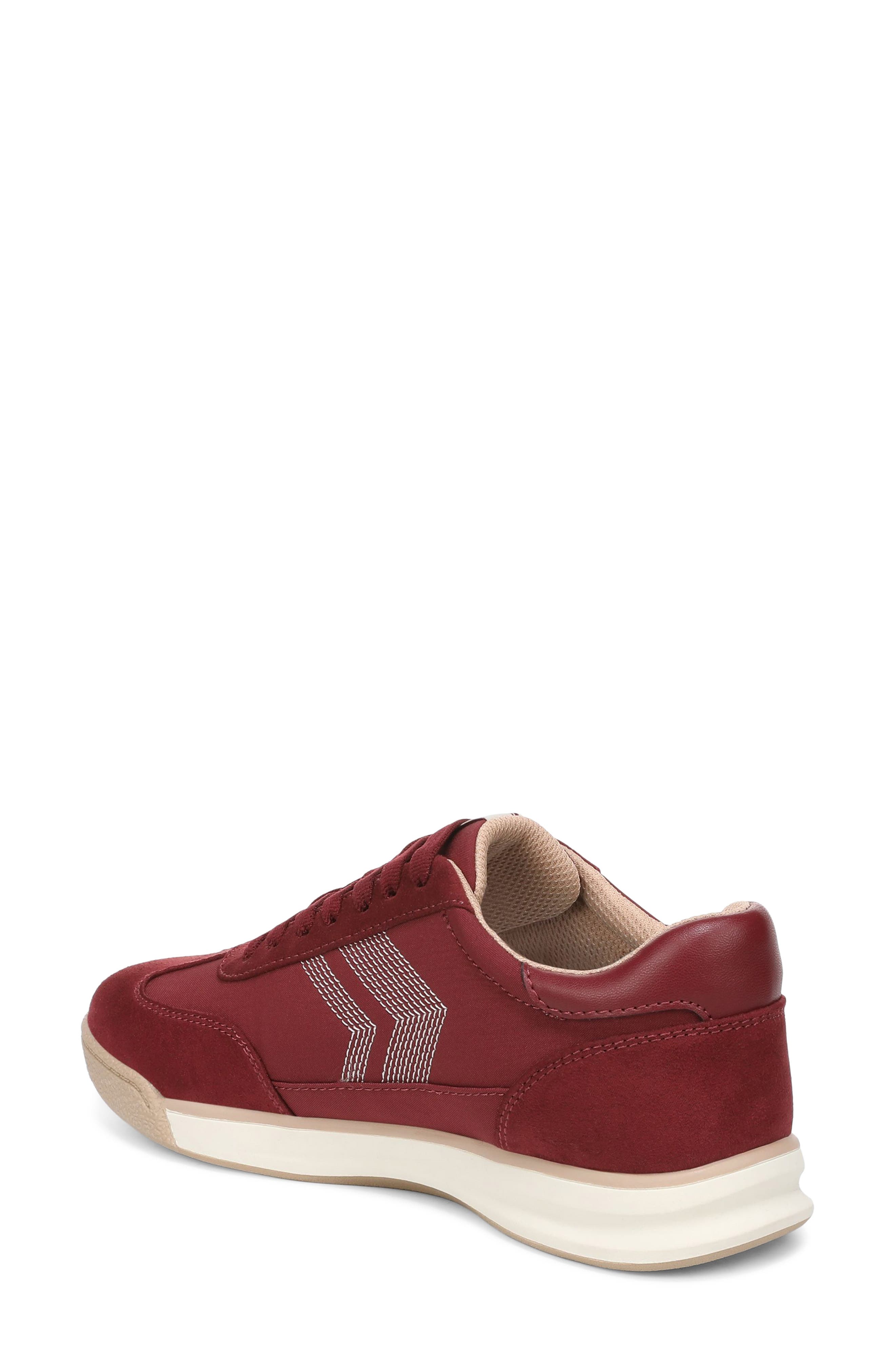 Throwback Retro Sneaker, Alternate, color, BURGUNDY MICROSUEDE