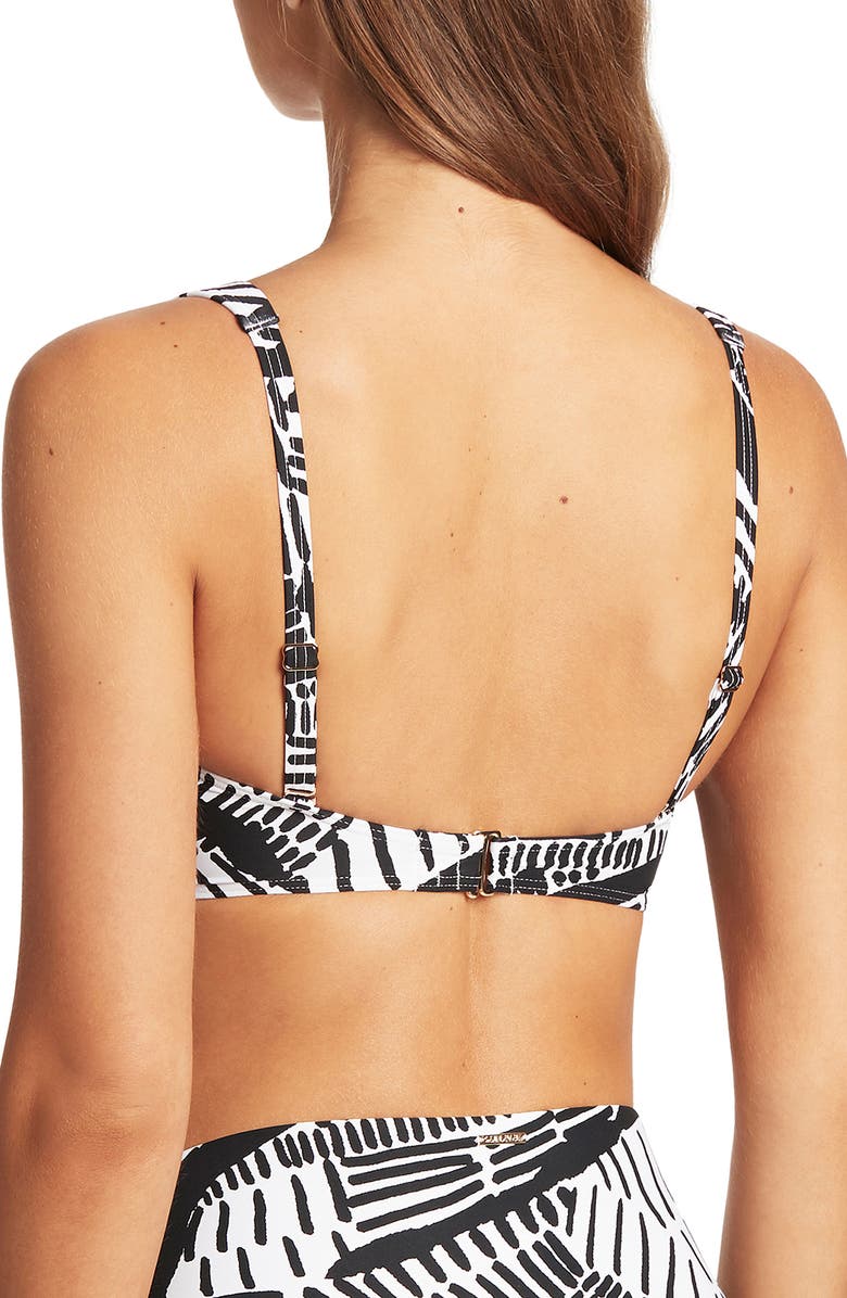 Sea Level Cross Front Multifit Bikini Top, Alternate, color, 