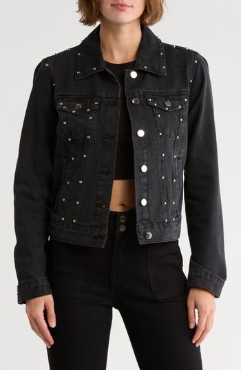 Vigoss Studded Denim Jacket In Black
