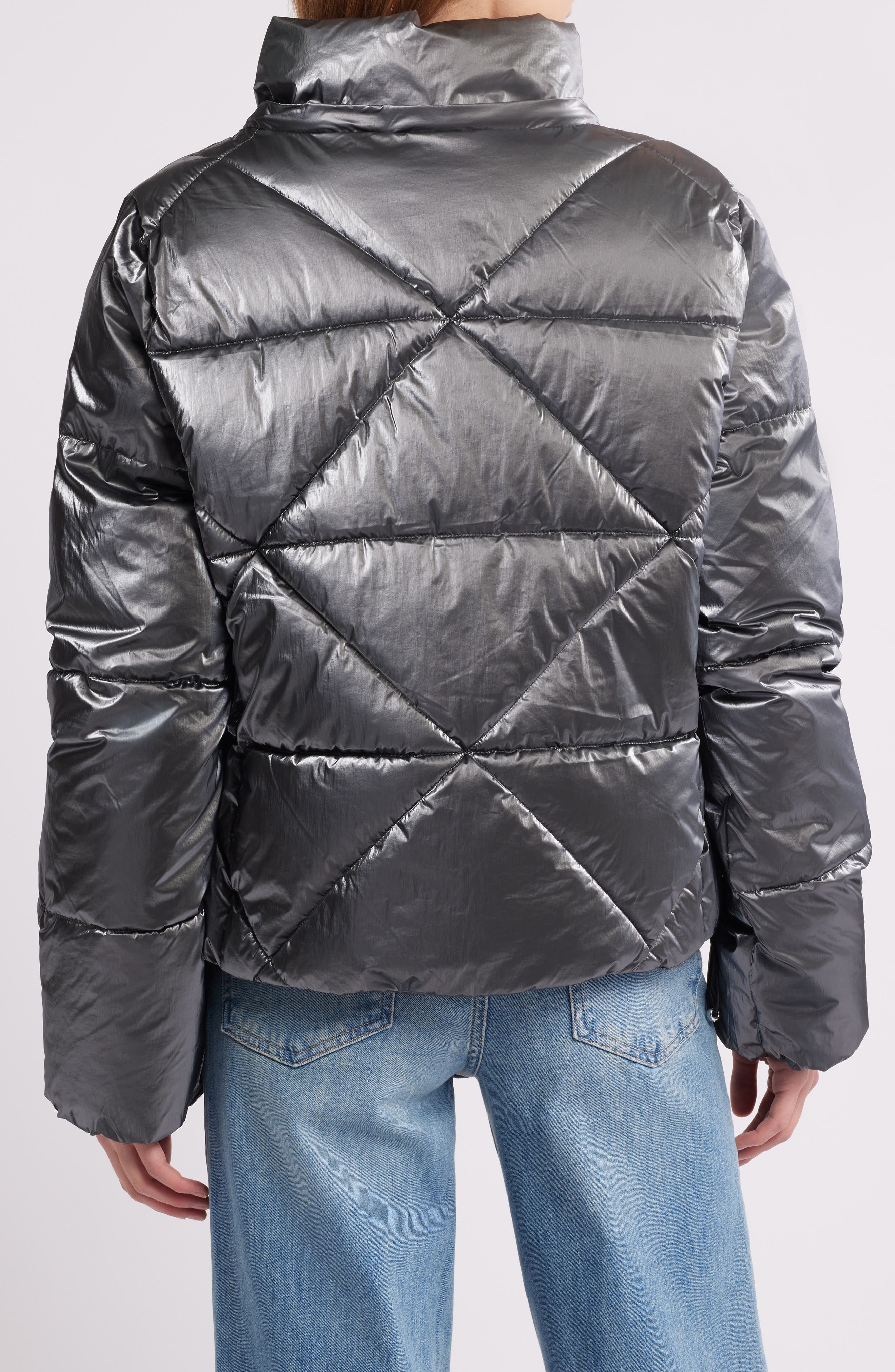 Shiny Crop Puffer Jacket - image 4