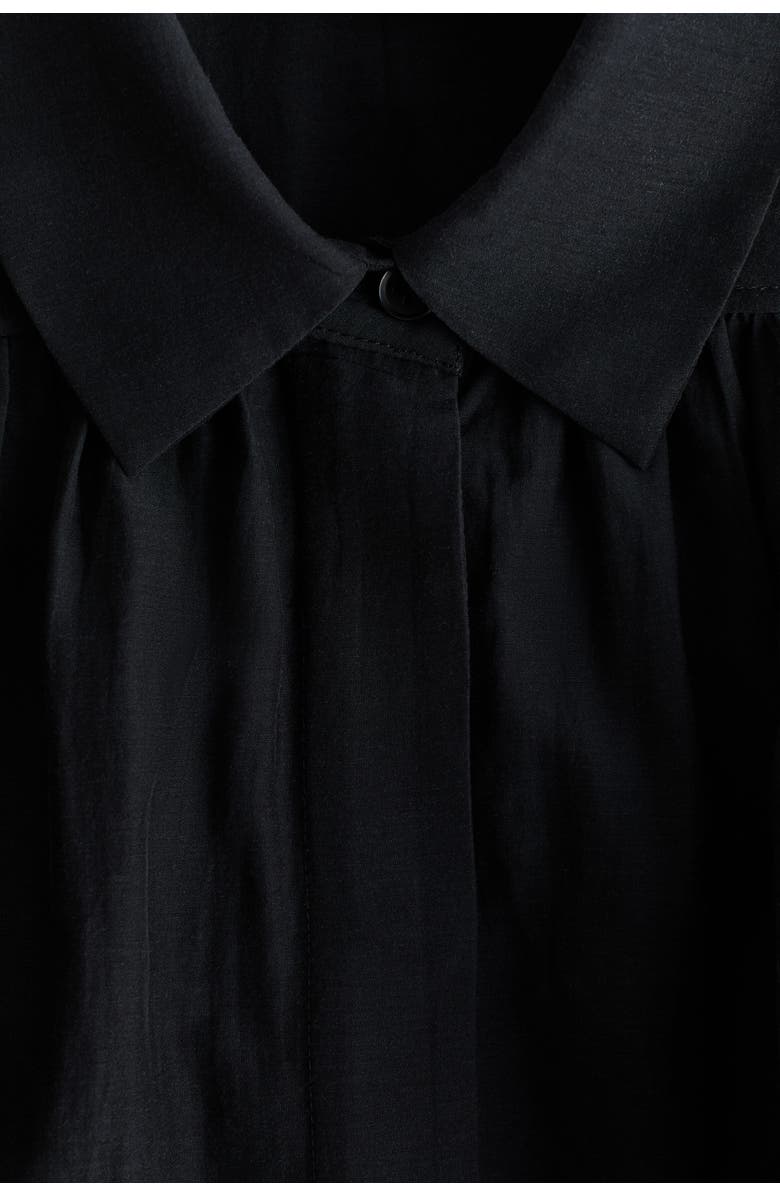 H&M Gathered Blouse, Alternate, color, Black