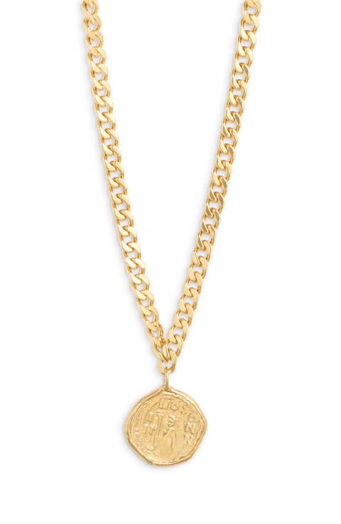 Empire 24k Gold Plate Pendant Necklace