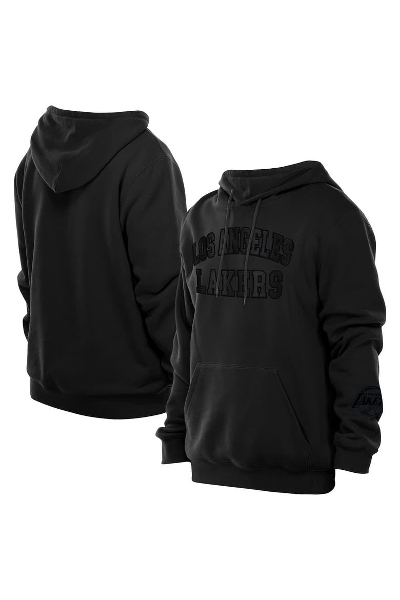 Men's New Era Black Los Angeles Lakers Logo Select Premium Pullover Hoodie, Alternate, color, Black