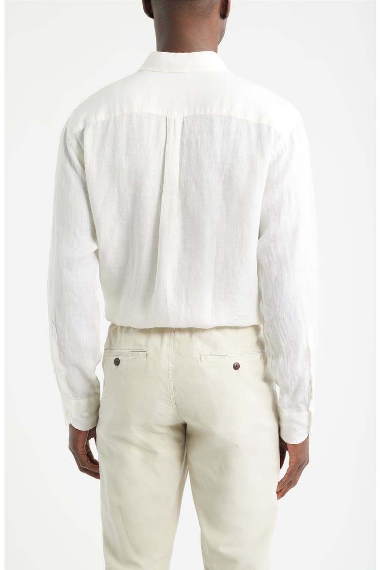 Shoreside Linen Button-Up Shirt, Alternate, color, WHITE