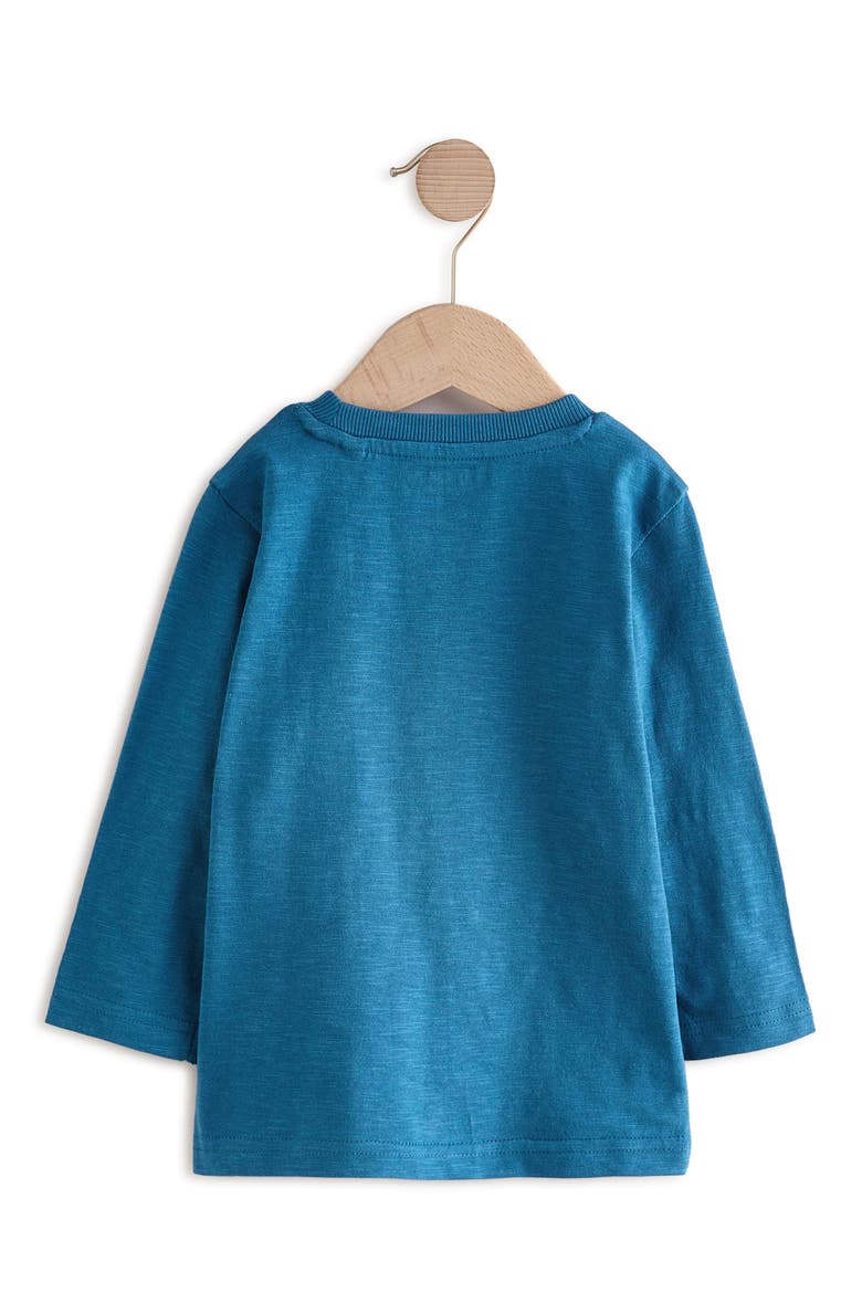 Kids' Long Sleeve Digger Appliqué Cotton T-Shirt, Alternate, color, BLUE