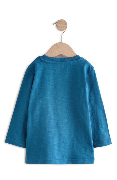 Next Kids' Long Sleeve Digger Appliqué Cotton T-shirt In Blue