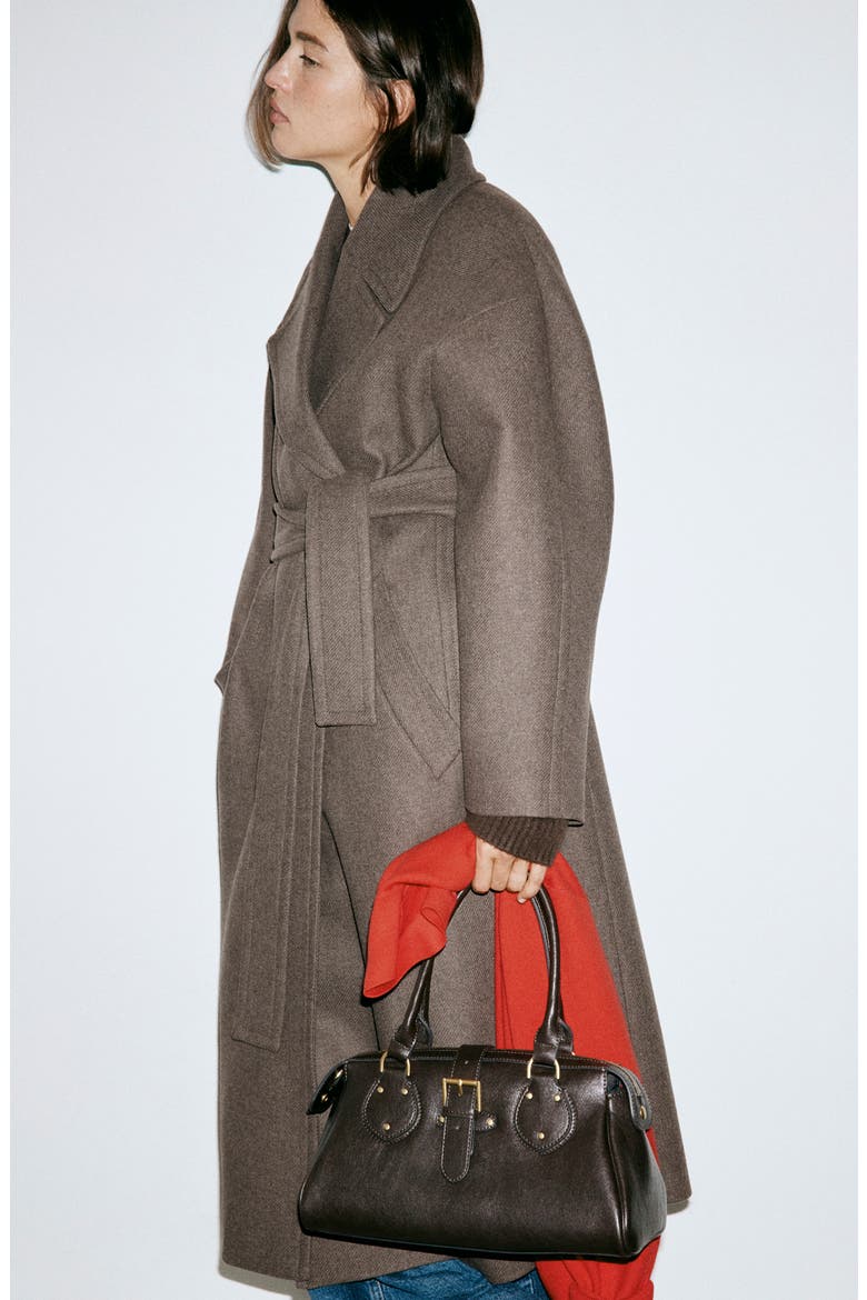 Traviata Oversized Wool Blend Coat, Alternate, color, MEDIUM BROWN
