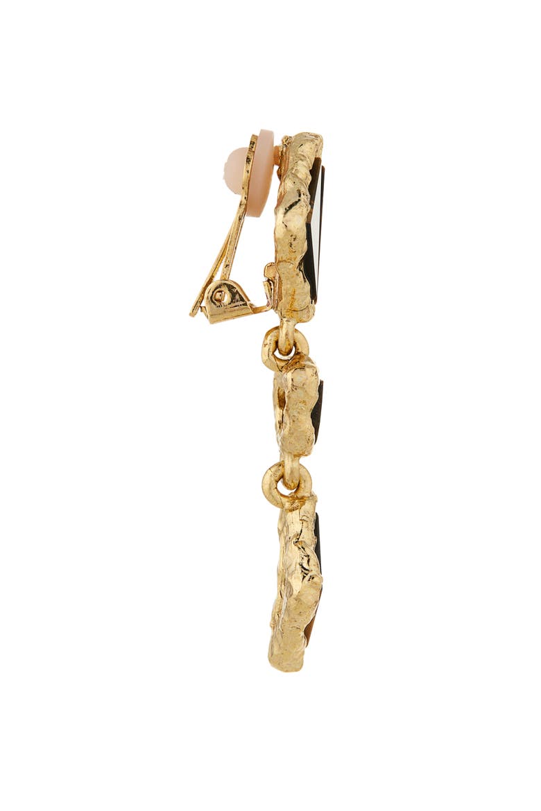 Tiger's Eye Statement Drop Clip-On Earrings, Alternate, color, TIGER EYE