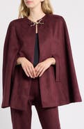 Anne Klein Scuba Faux Suede Cape