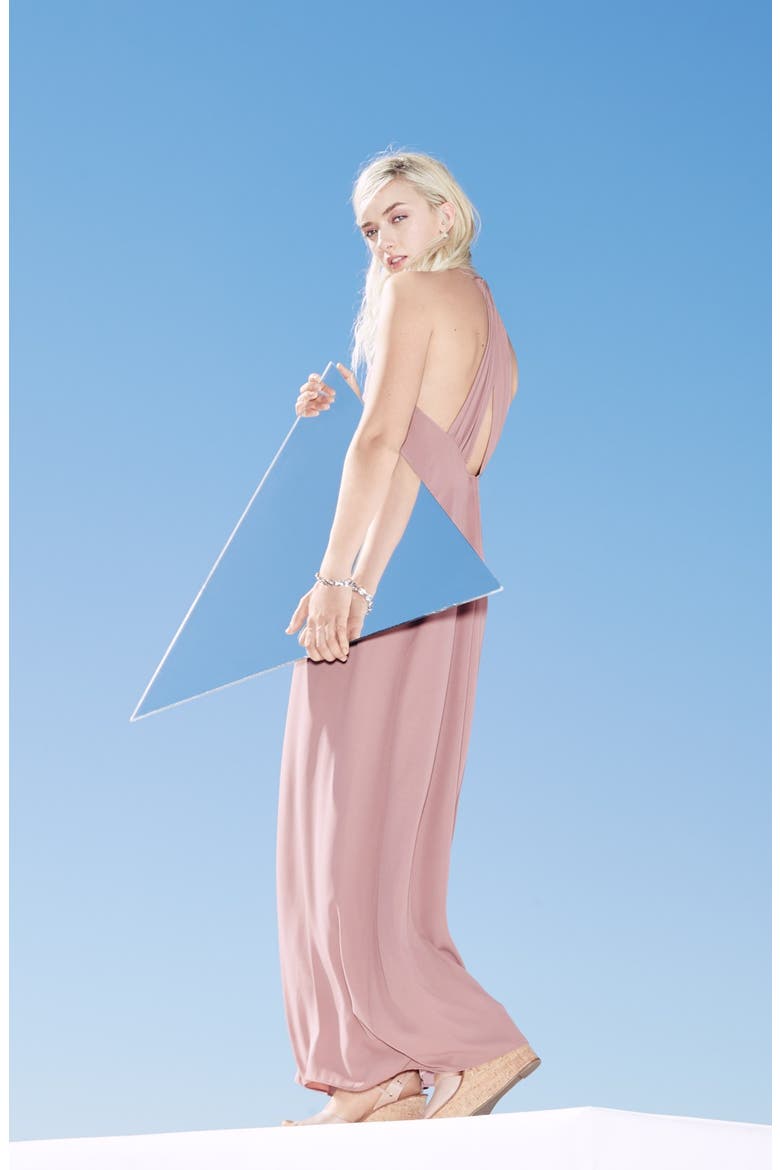 High Neck Maxi Dress, Alternate, color, ROYAL