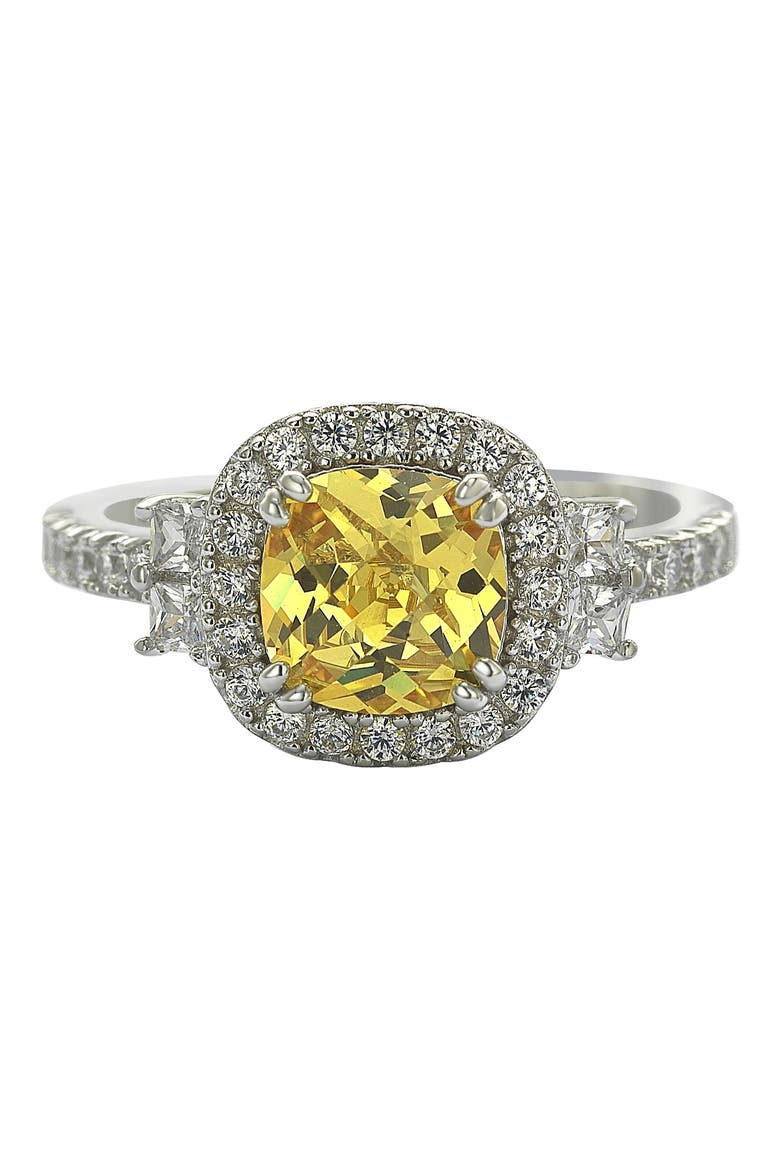 Yellow CZ Engagement Ring, Alternate, color, YELLOW