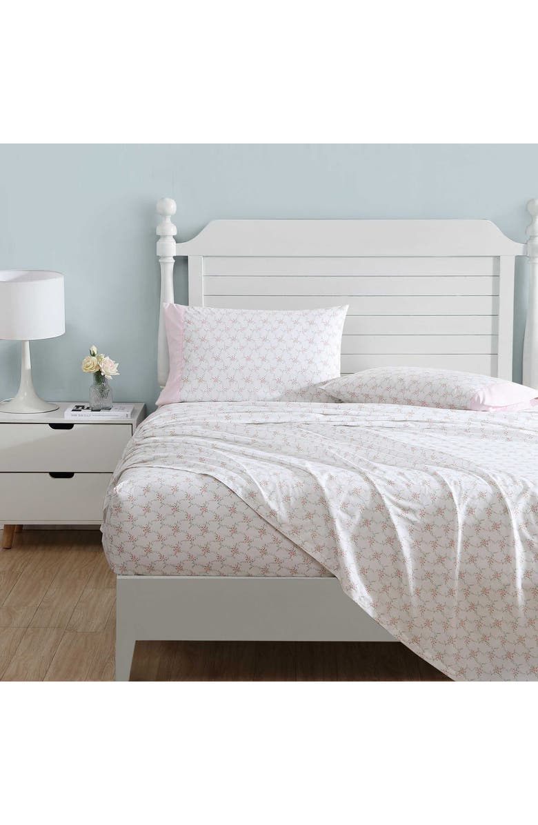 Lynda Floral Cotton Percale Sheet Set