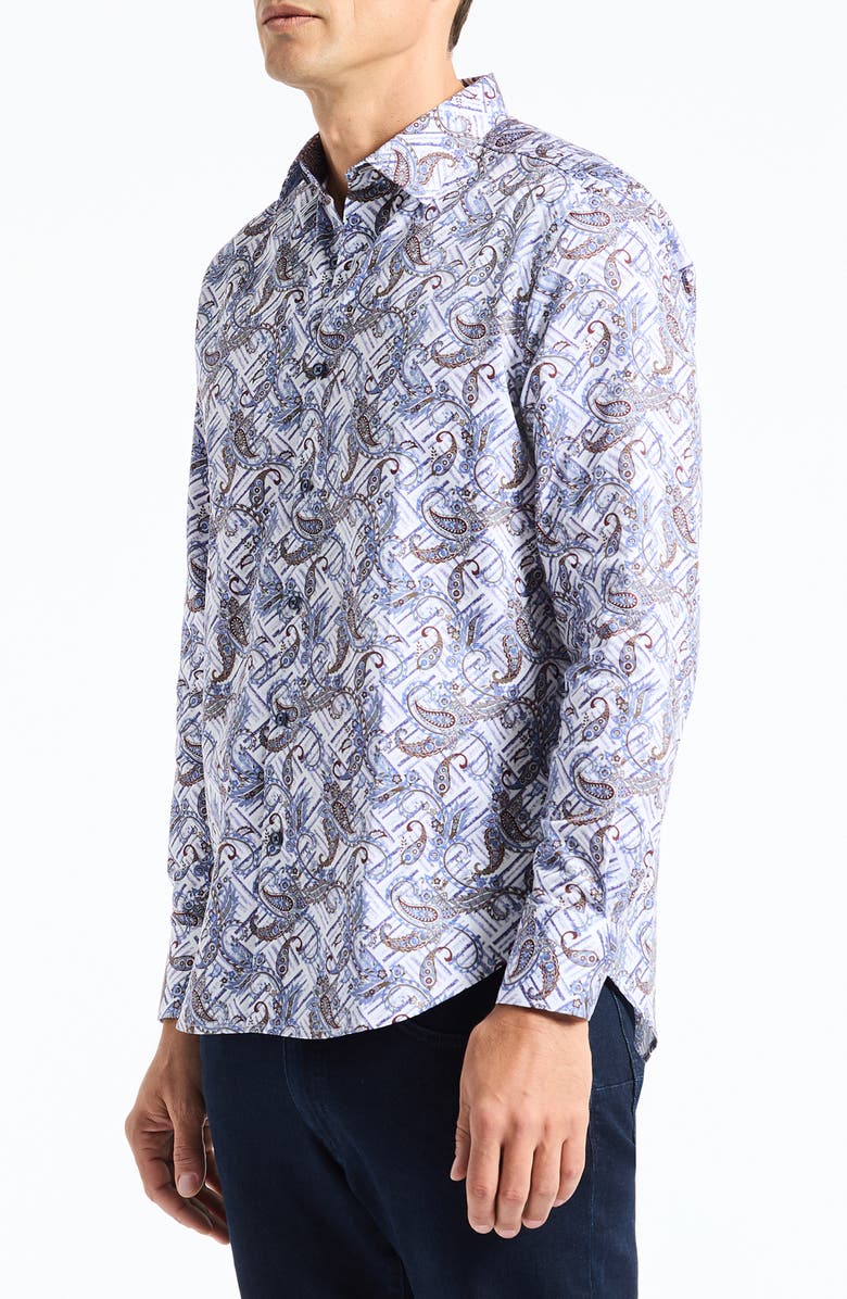 Robert Graham Wylder Long Sleeve Button-Up Shirt, Alternate, color, White/ Blue Multi