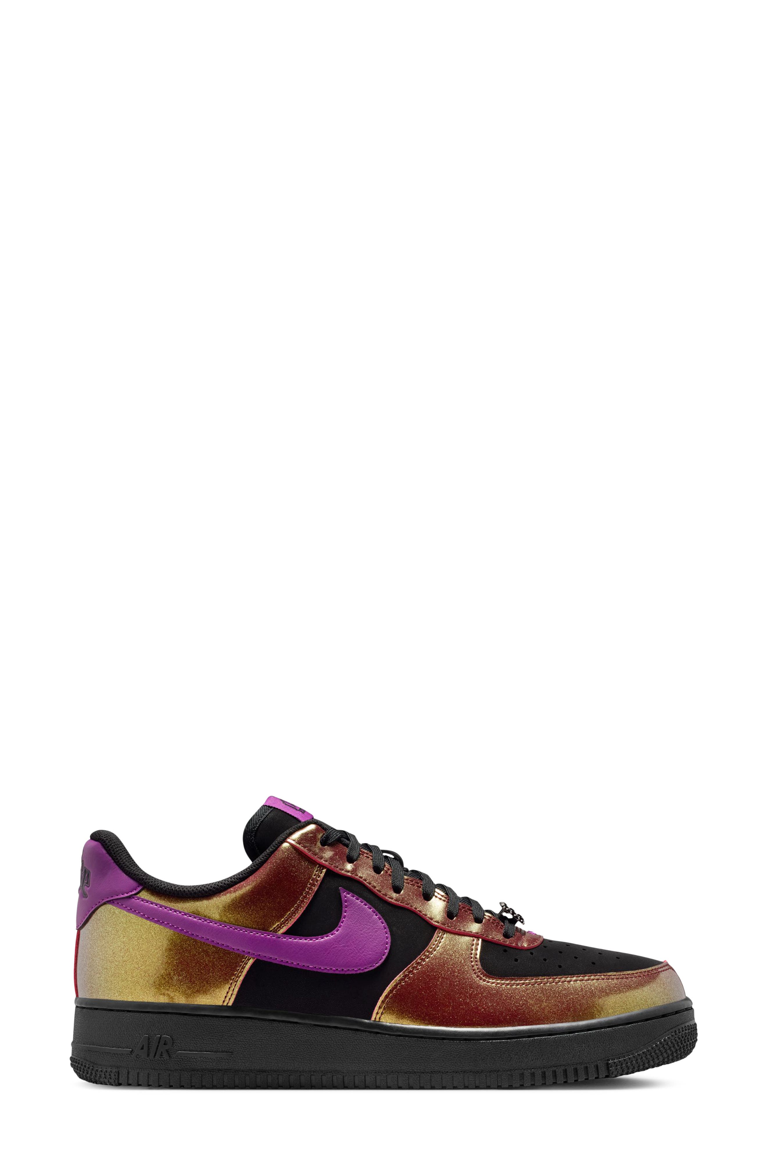 Nike Air Force 1 '07 LV8 Basketball Sneaker, Alternate, color, Black/ Bold Berry