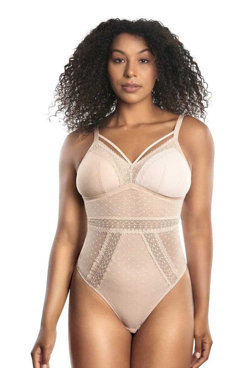 Mia Wire-Free Full Bust Bodysuit, Main, color, Cameo Rose