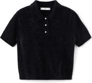 MANGO Faux Fur-Effect Polo Sweater