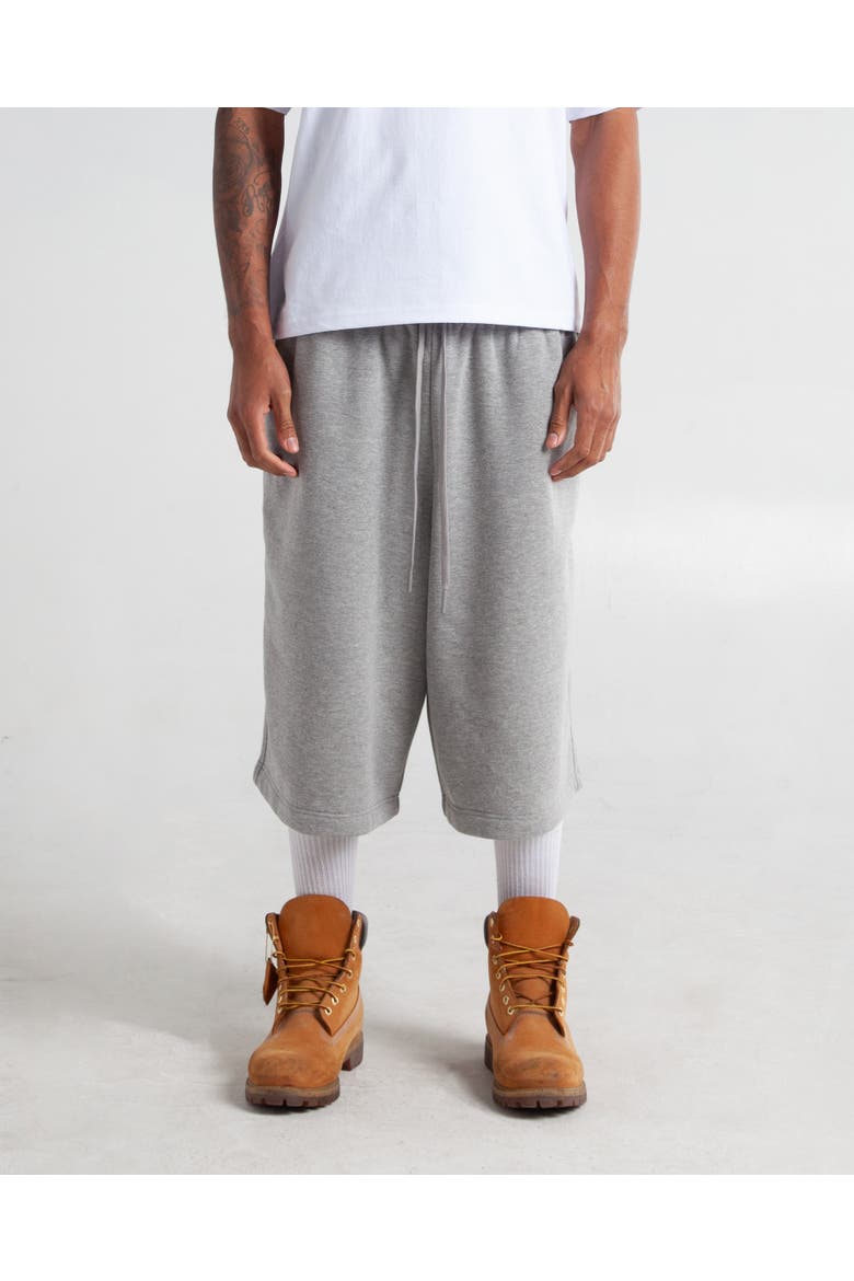 Baggy Fleece Shorts, Main, color, Heather White