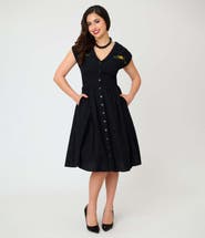 Unique Vintage Cafe Swing Dress