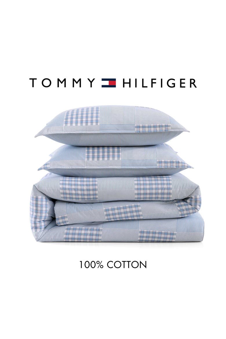 Hamptons Patchwork Cotton Percale Comforter & Shams Set, Alternate, color, LIGHT BLUE