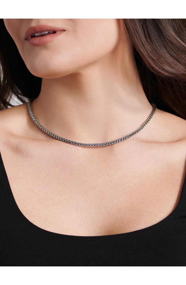 DEVATA Sterling Silver 16" Dragon Bone Chain Necklace, Alternate, color,