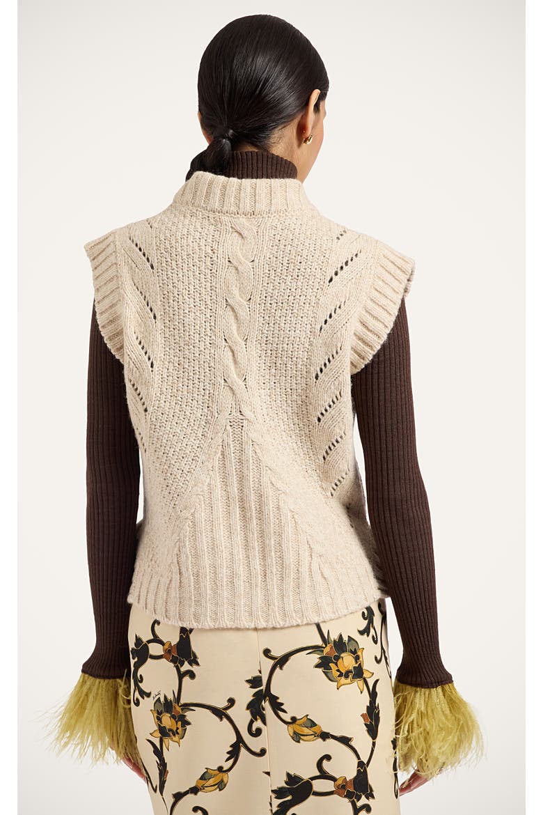 Cameo Vest Embroidered, Alternate, color, Solid Ecru