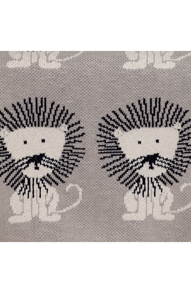 PARKLAND COLLECTION Lion King Transitional Light Grey Knitted 32" x 40" Baby Blanket, Alternate, color, Light Grey
