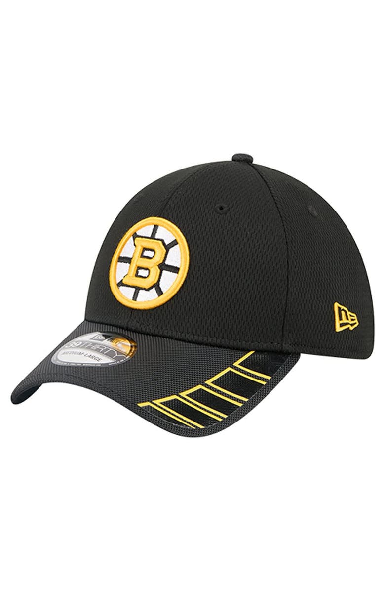 New Era Men's New Era  Black Boston Bruins Visor Hit 39THIRTY Flex Hat, Main, color, Black
